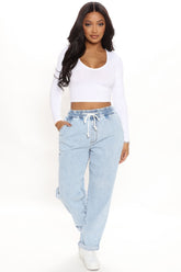 Straight Away Jogger Jeans - Light Blue Wash